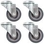 Voir la diapositive 1 : VIDAXL 4 pcs Roulettes pivotantes a trou de boulon 50 mm