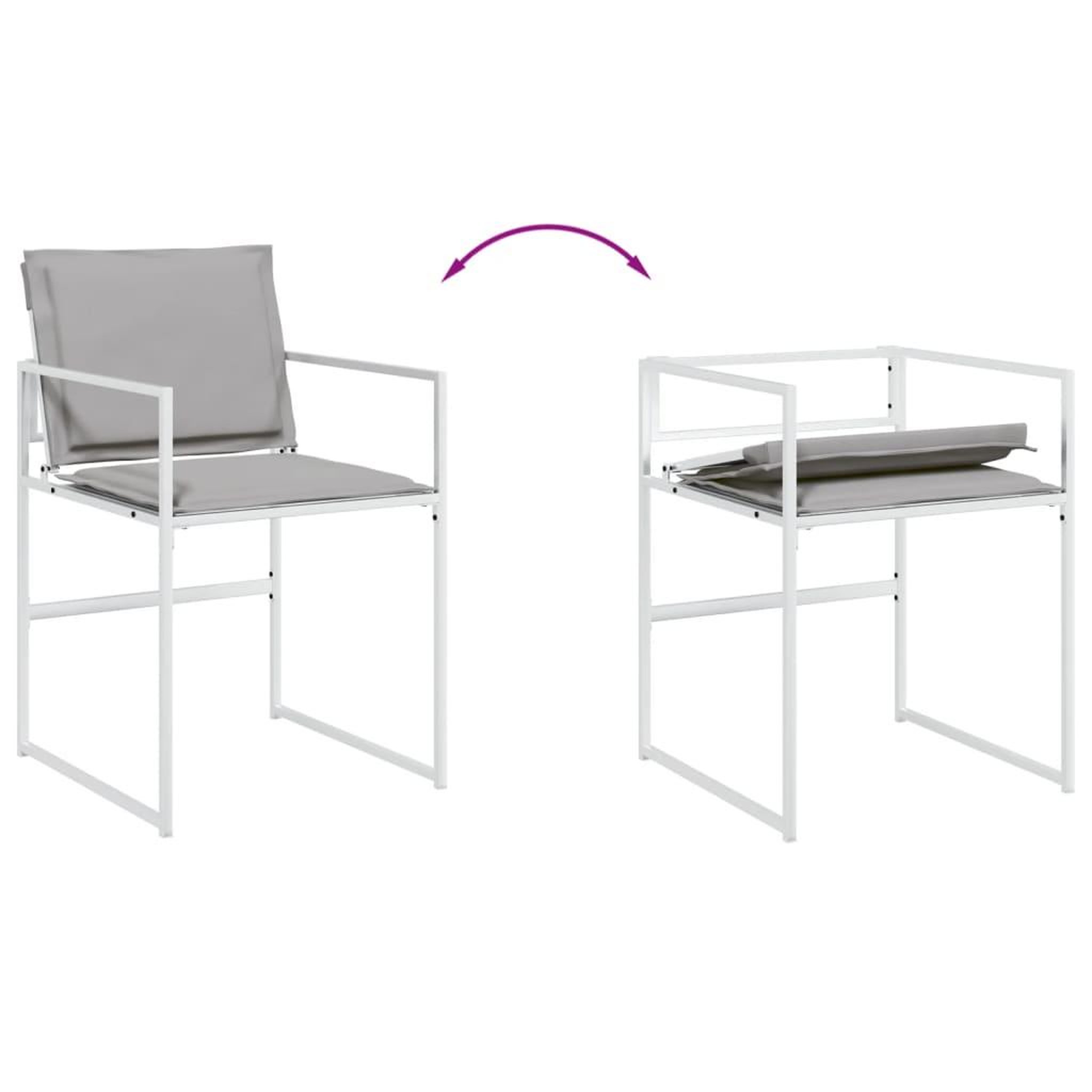 Voir la diapositive 5 : VIDAXL Ensemble a manger de jardin avec coussins 17pcs blanc textilene