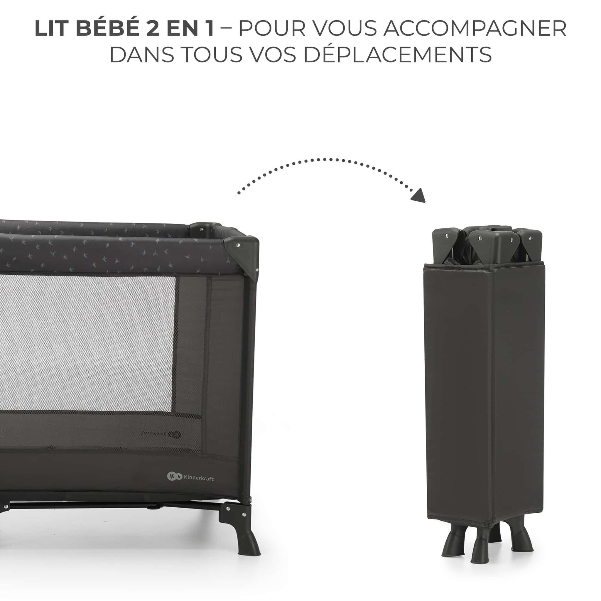 Voir la diapositive 2 : KINDERKRAFT Lit parapluie pliant pour bebe lit de voyage et parc