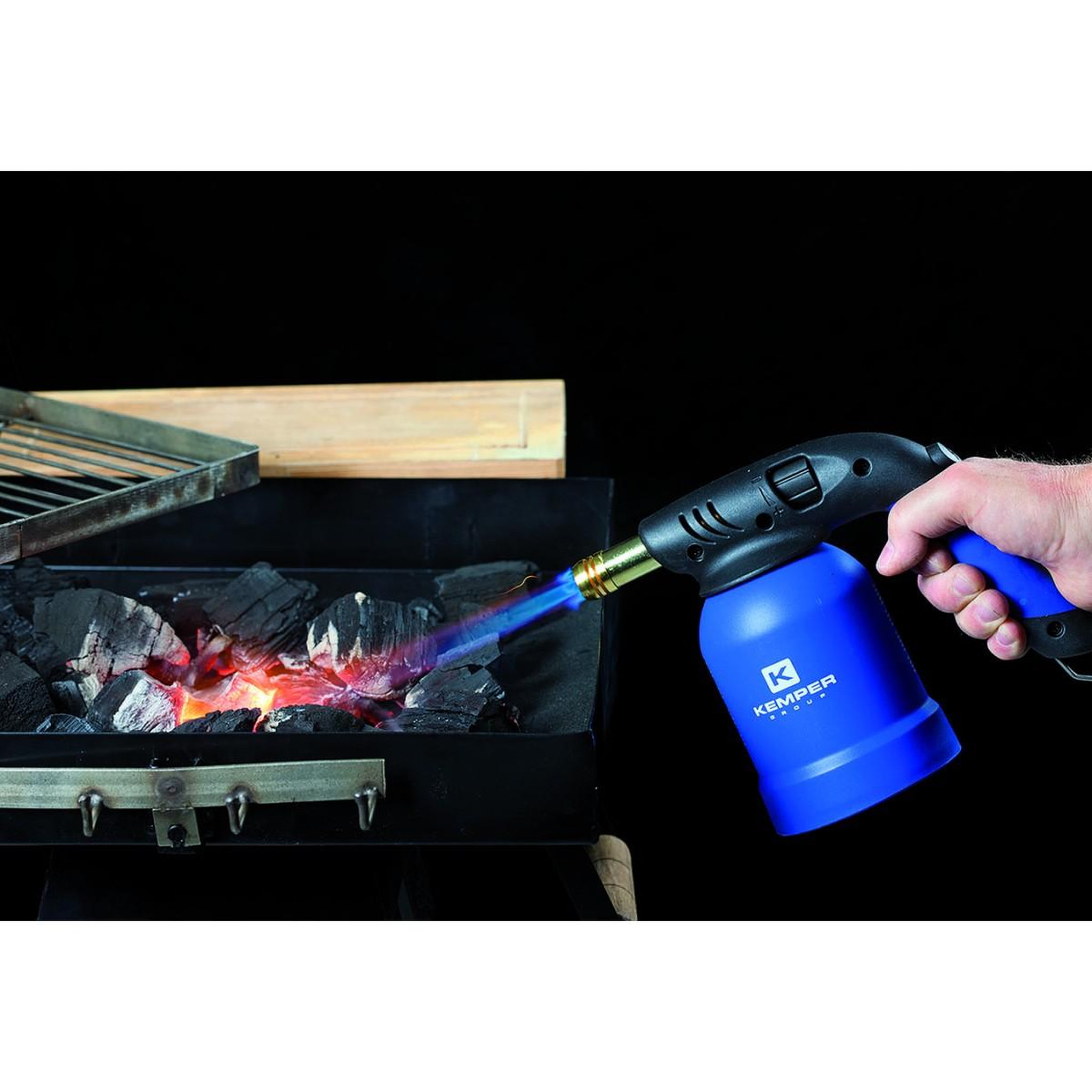 Voir la diapositive 4 : Kemper Lampe a souder coque acier allumage piezo + 4 cartouches de gaz 190gr stop gaz perçables kemper