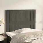 VIDAXL Tetes de lit 2 pcs Gris fonce 100x5x78/88 cm Velours