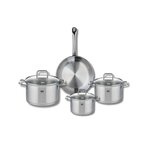 ELO Ensemble de 1 Poêle de cuisson 24 cm et 3 faitouts 14, 16 et 20 cm Elo Profi Citrin