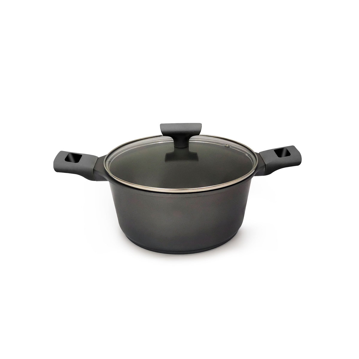  Faitout fonte aluminium 28 cm + couvercle verre