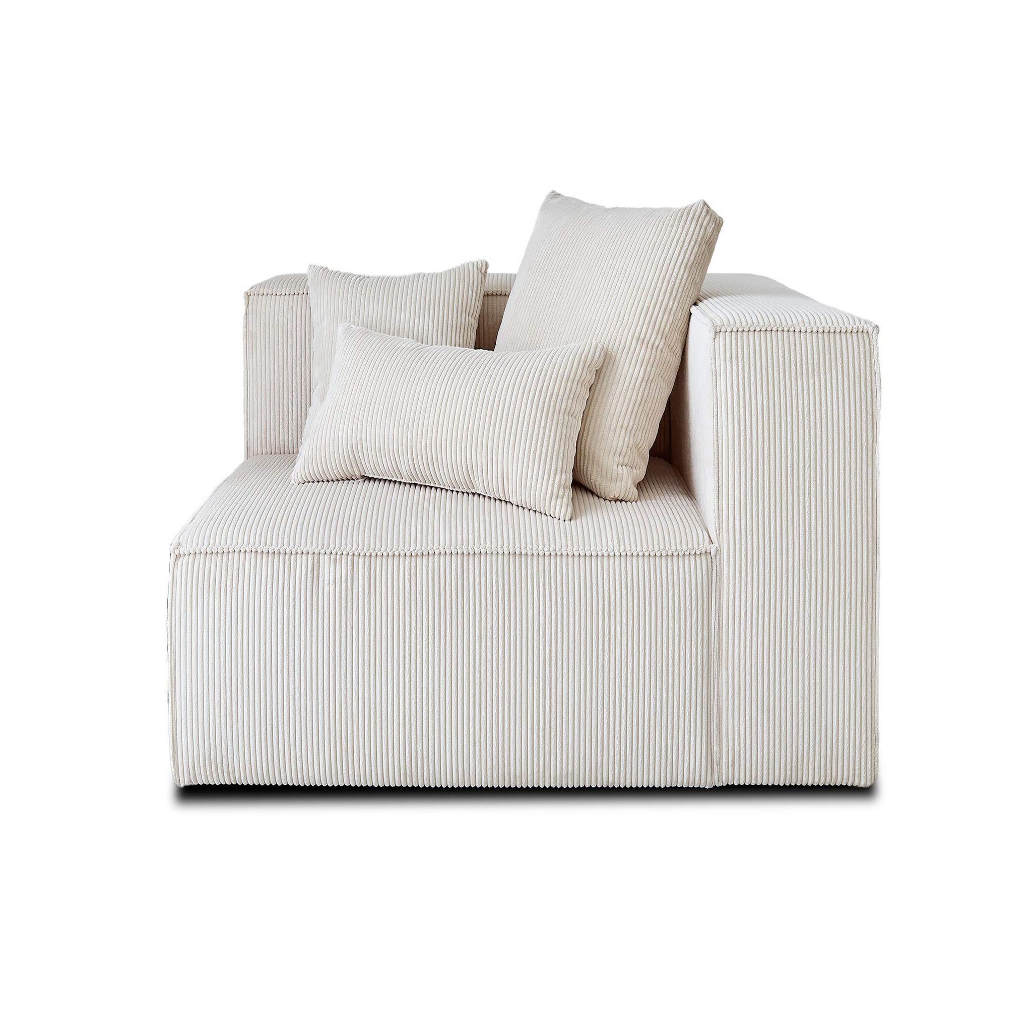 Voir la diapositive 1 : LISA DESIGN Colombine - module d'assise droit - en velours côtelé