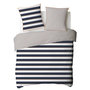 Voir la diapositive 4 : FUTURE HOME Parure de lit 2 personnes à rayures réversible