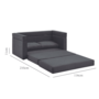 Voir la diapositive 5 : CONCEPT USINE Canapé convertible 2 places en tissu gris foncé EDIMBOURG