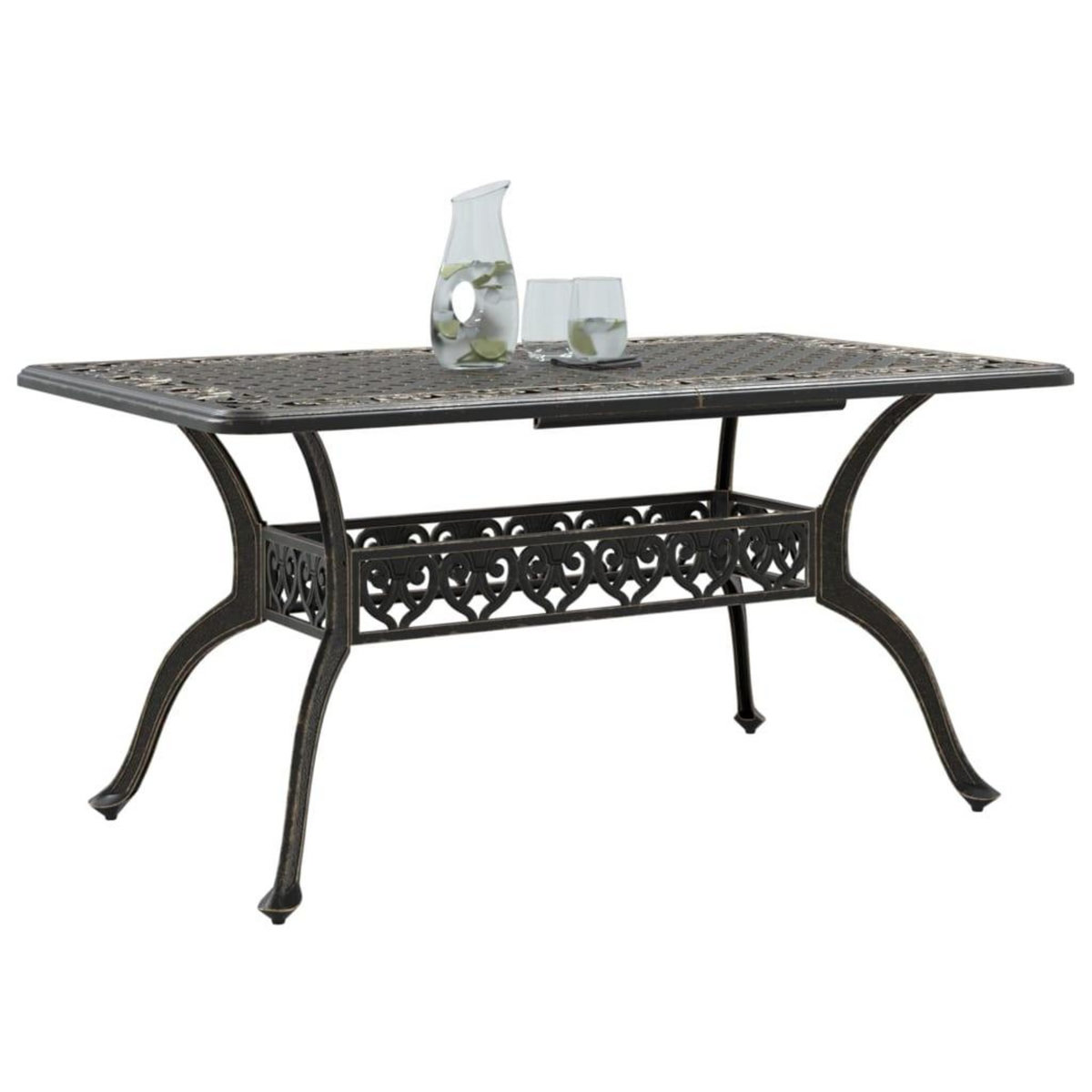 VIDAXL Table de jardin bronze 150x90x72 cm aluminium coule