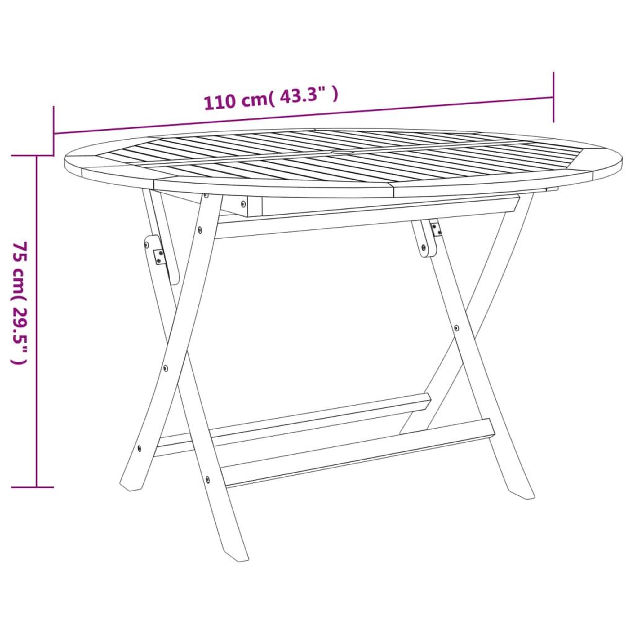 Voir la diapositive 6 : VIDAXL Ensemble a manger de jardin 5 pcs Bois d'acacia solide