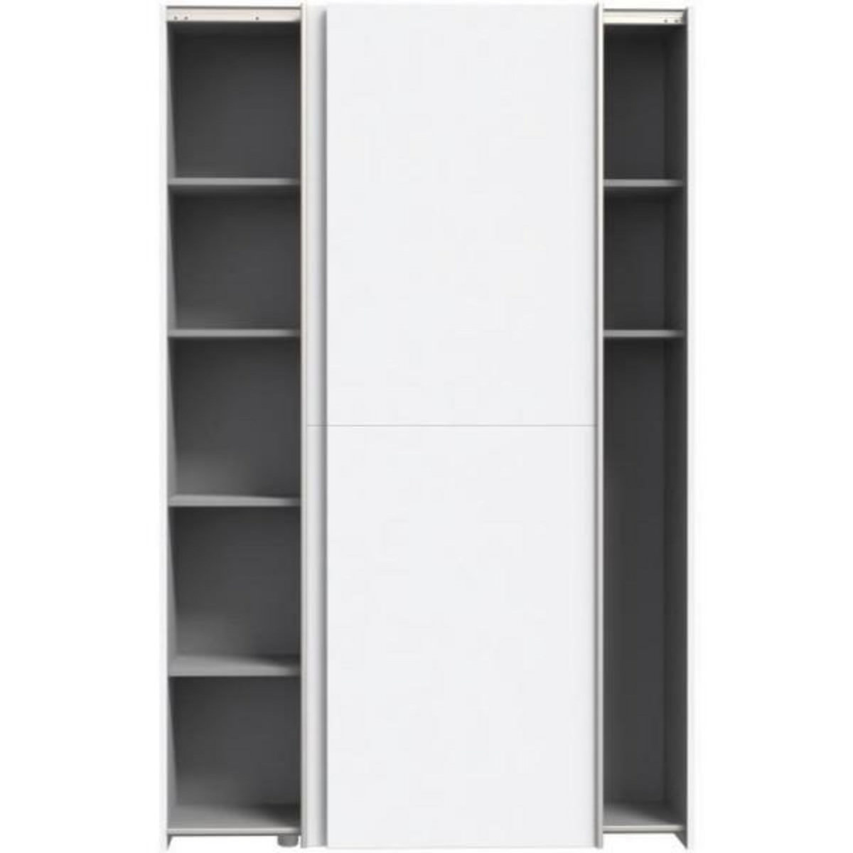 MARKET24 Armoire 2 portes coulissantes multifonction - Blanc mat - L 120 x P 41,6 x H 190,5 cm - OZZULA