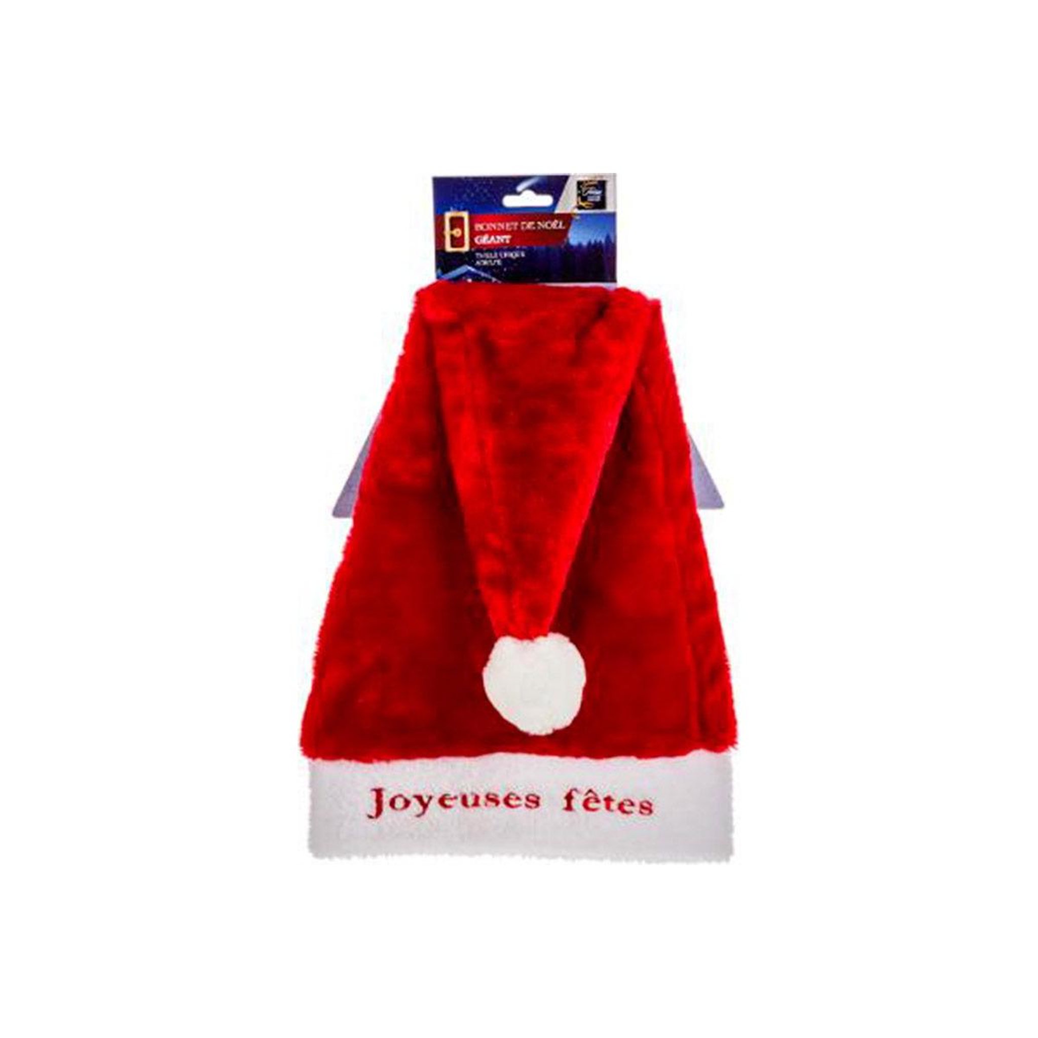 Voir la diapositive 2 : FEERIC LIGHT & CHRISTMAS Chapeau de noël long  brodé  65cm rouge