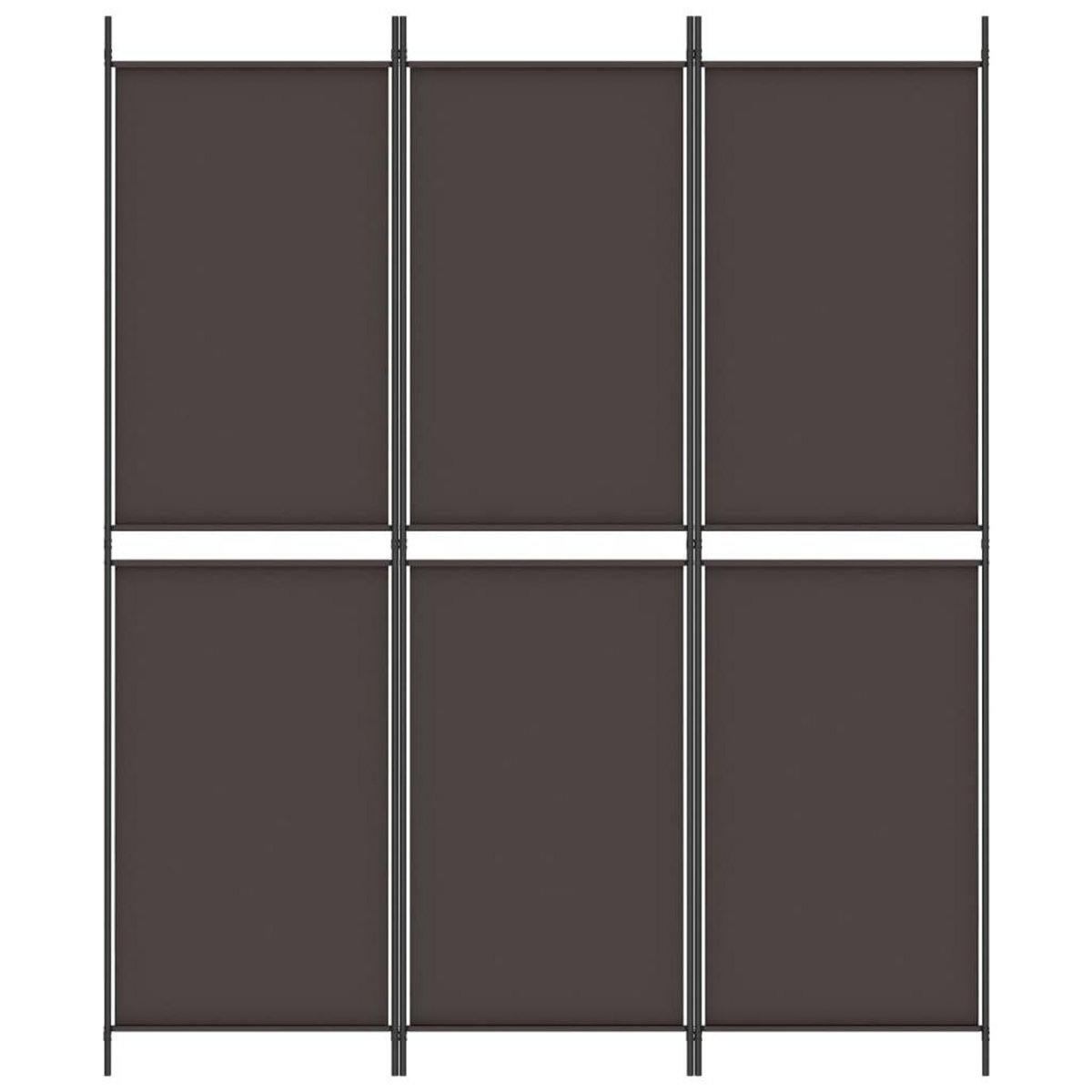 VIDAXL Cloison de separation 3 panneaux Marron 150x180 cm Tissu