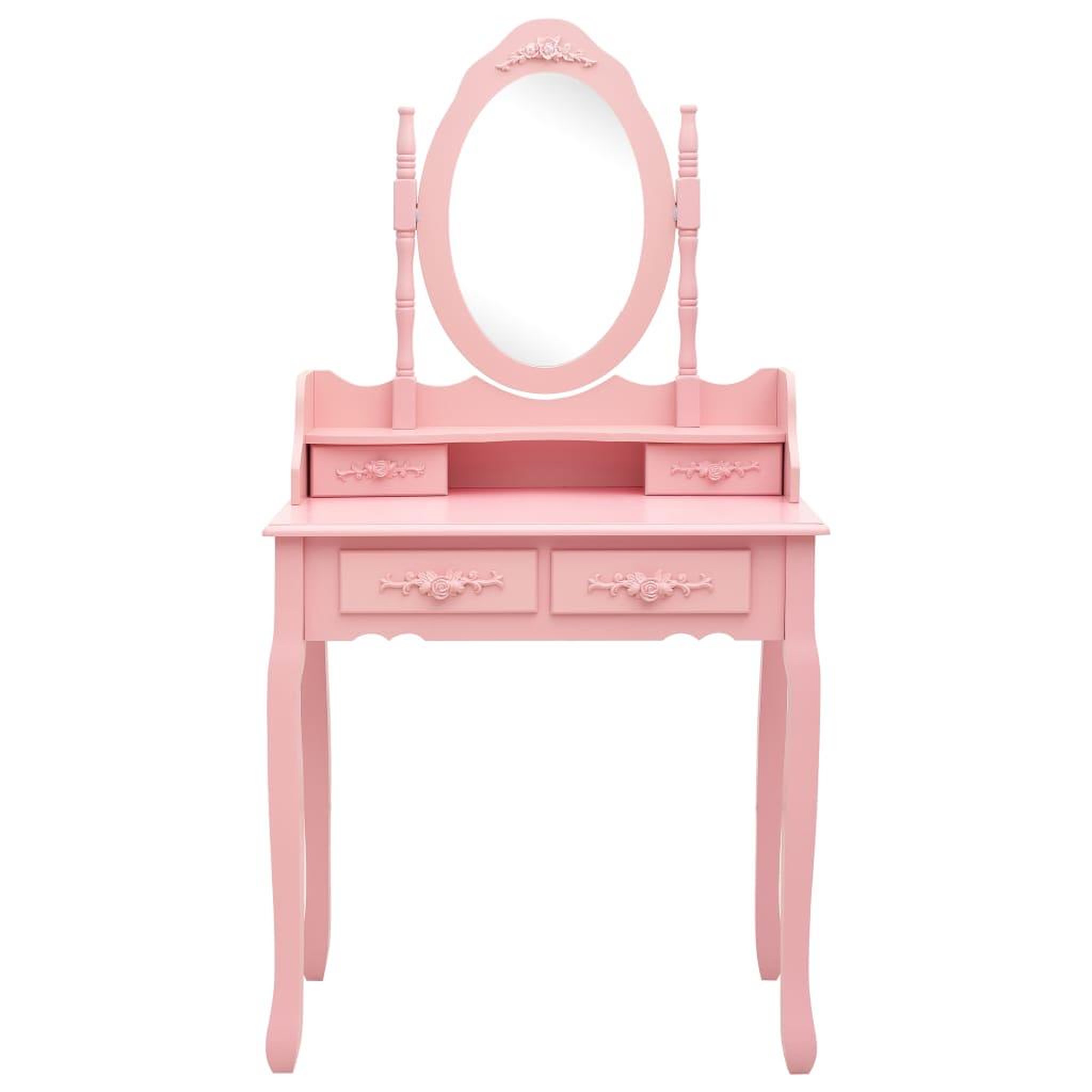 Voir la diapositive 3 : VIDAXL Ensemble de coiffeuse avec tabouret Rose 75x69x140 cm Paulownia