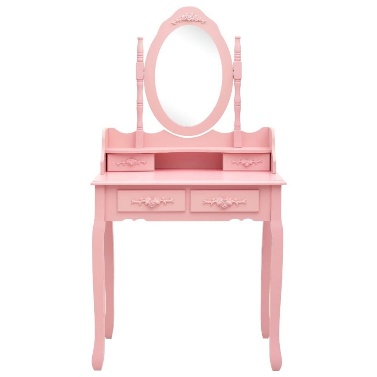 VIDAXL Ensemble de coiffeuse avec tabouret Rose 75x69x140 cm Paulownia