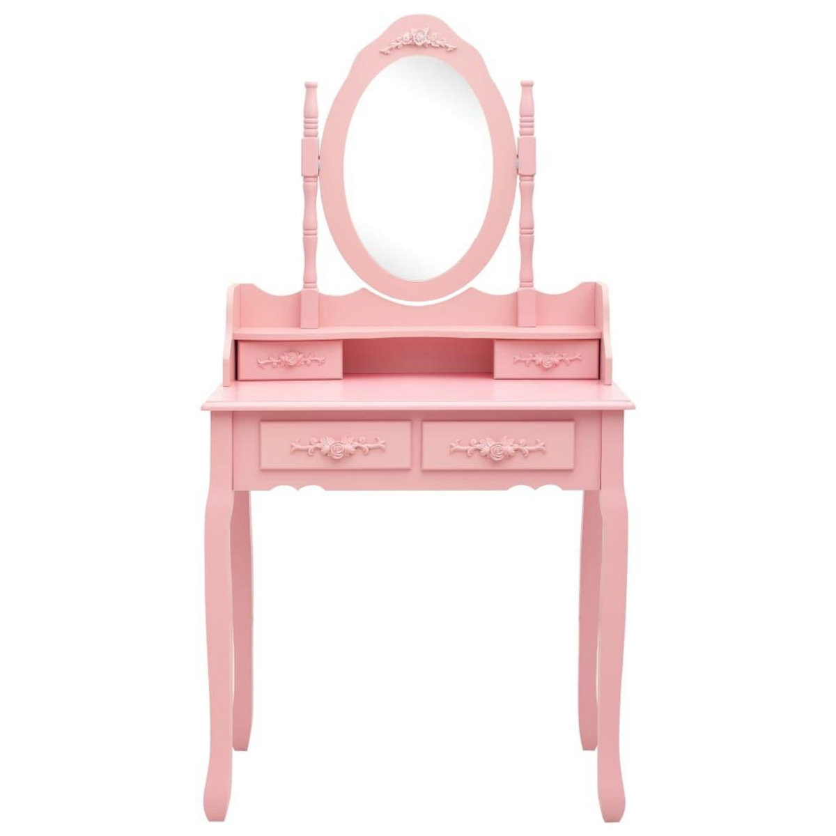 VIDAXL Ensemble de coiffeuse avec tabouret Rose 75x69x140 cm Paulownia