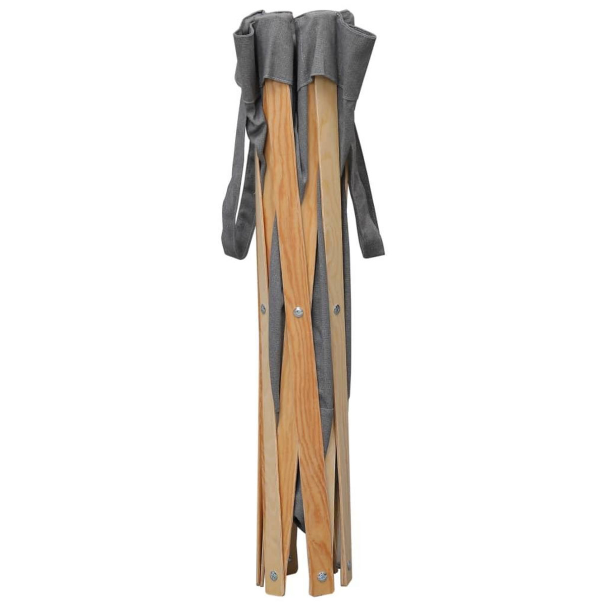 VIDAXL Panier a linge pliable Gris Bois et tissu