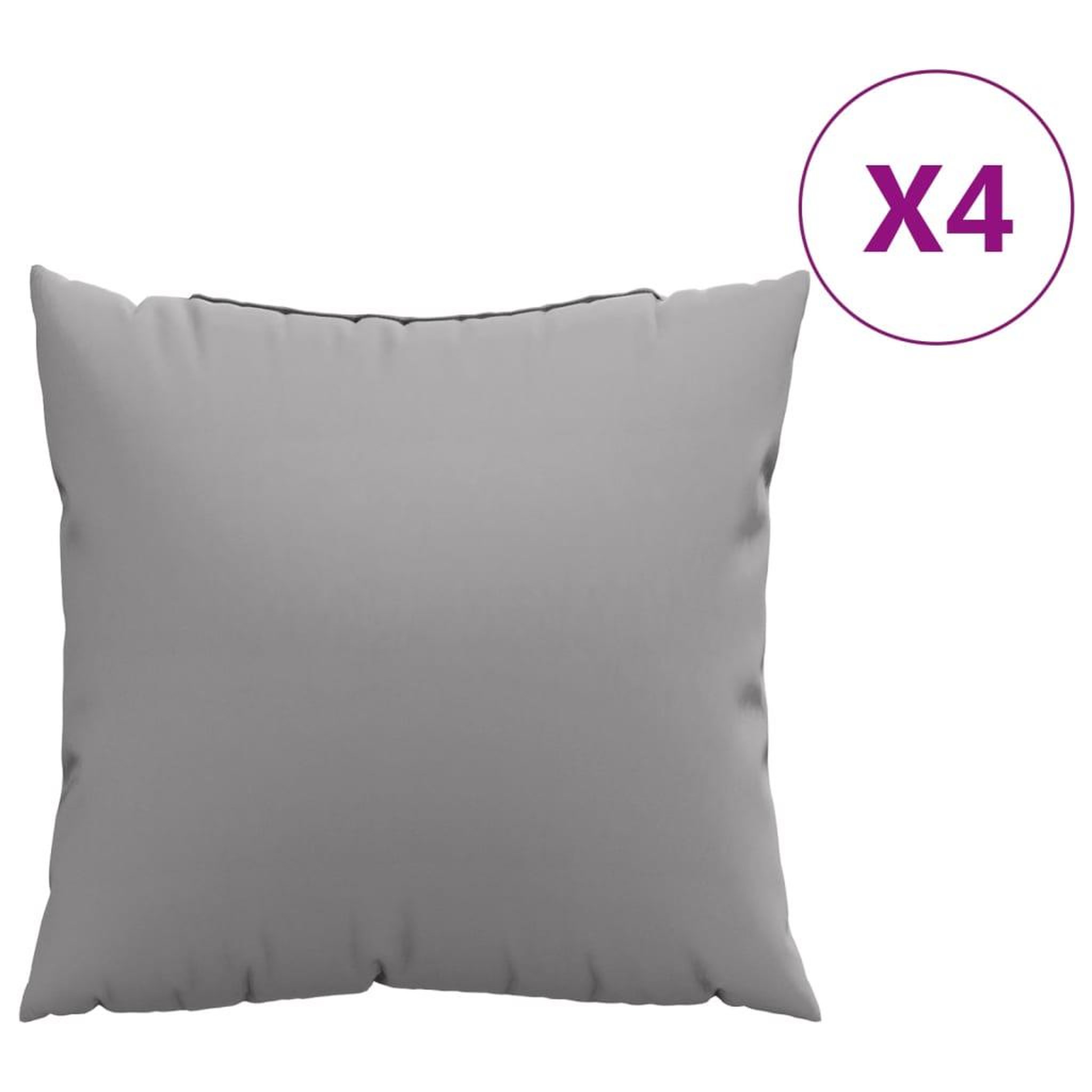 Voir la diapositive 2 : VIDAXL Coussins de canape lot de 4 gris 50x50 cm tissu