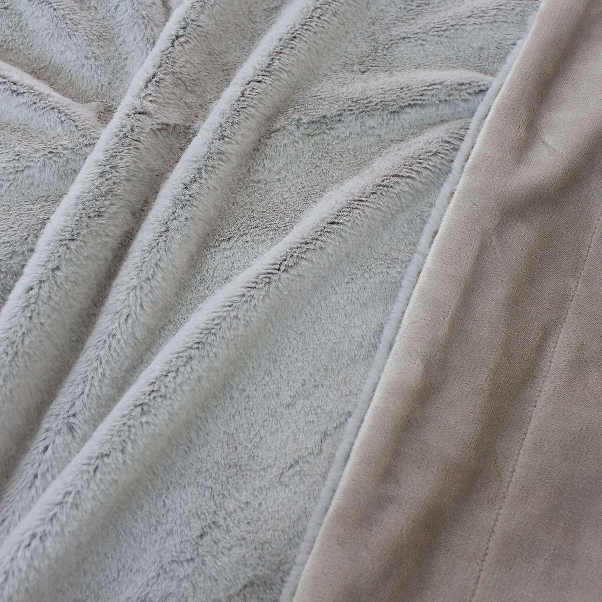 TOILINUX Plaid AZURA imitiation fourrure et flanelle