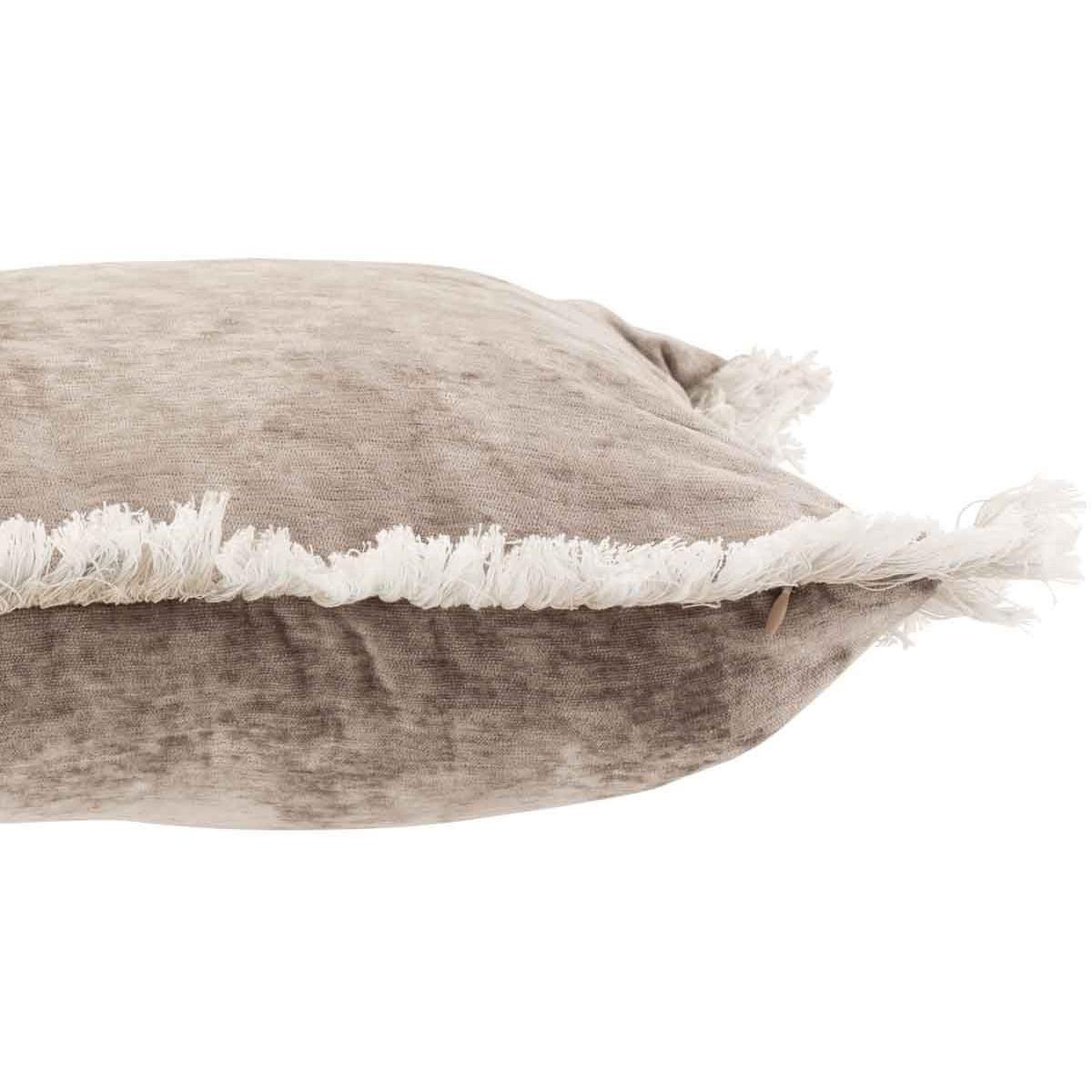 Voir la diapositive 2 : J-LINE Coussin Déco  Franges  45x45cm Gris