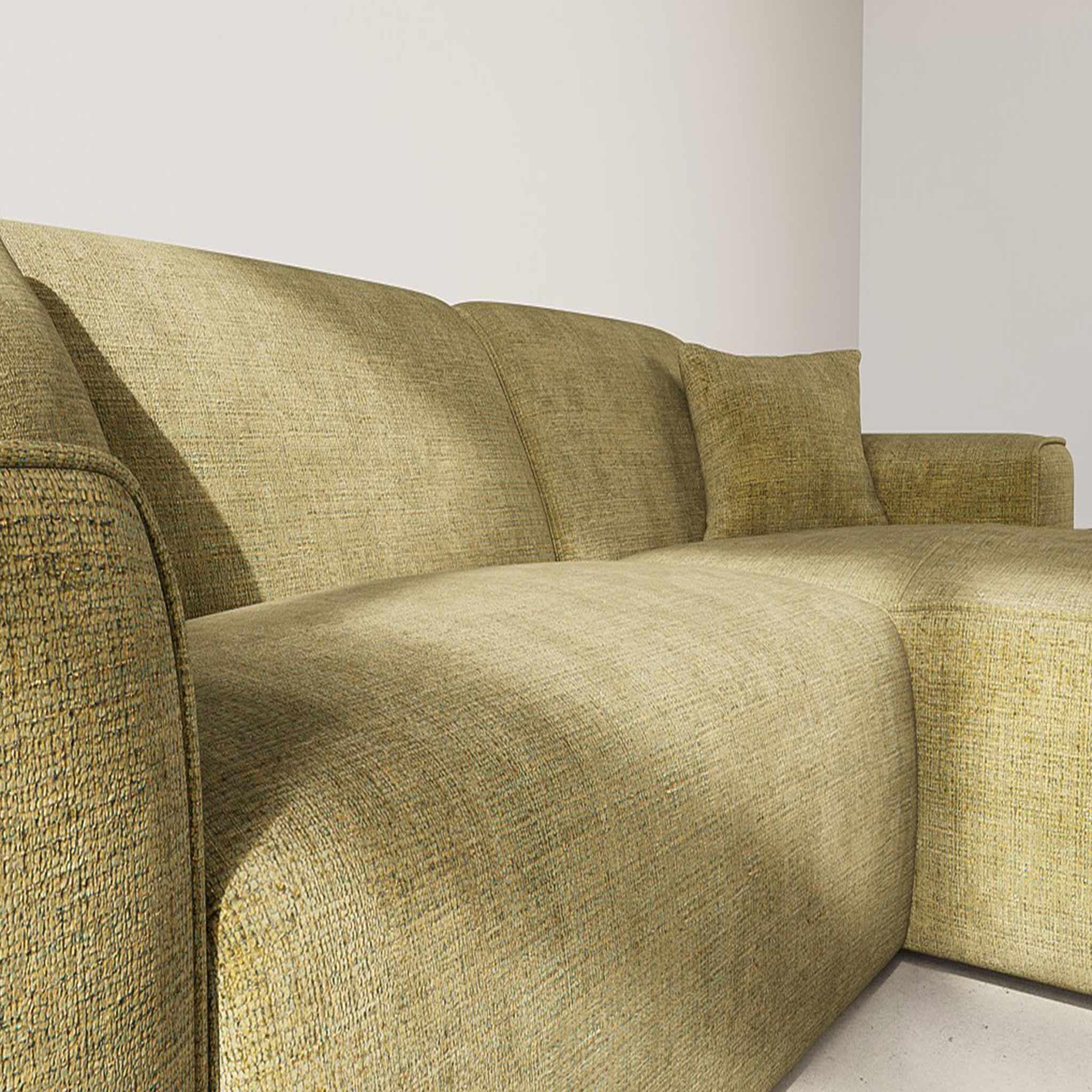 Voir la diapositive 6 : BEST MOBILIER Lison - canapé d'angle droit 4 places en velours texturé
