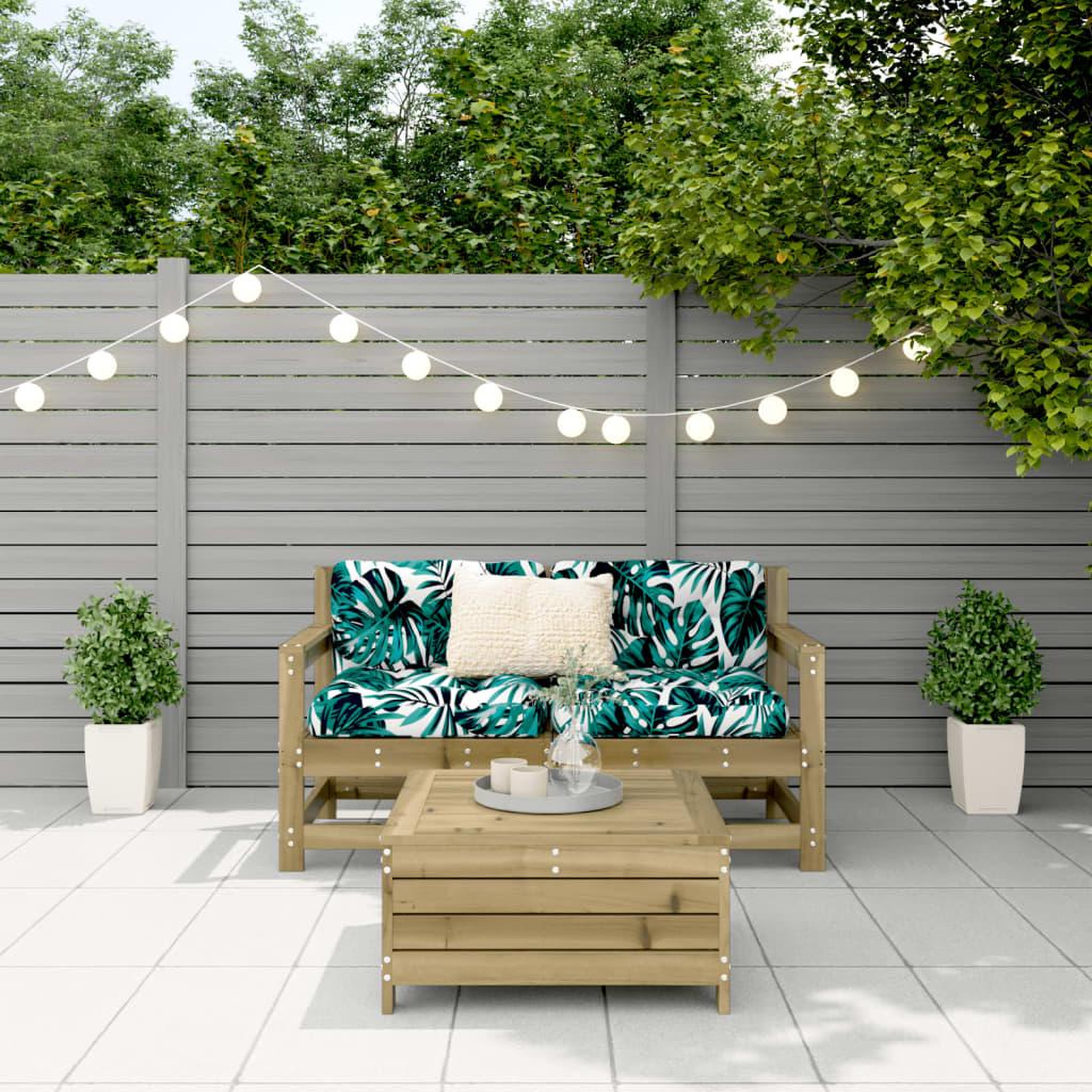 Voir la diapositive 3 : VIDAXL Salon de jardin 3 pcs bois de pin impregne