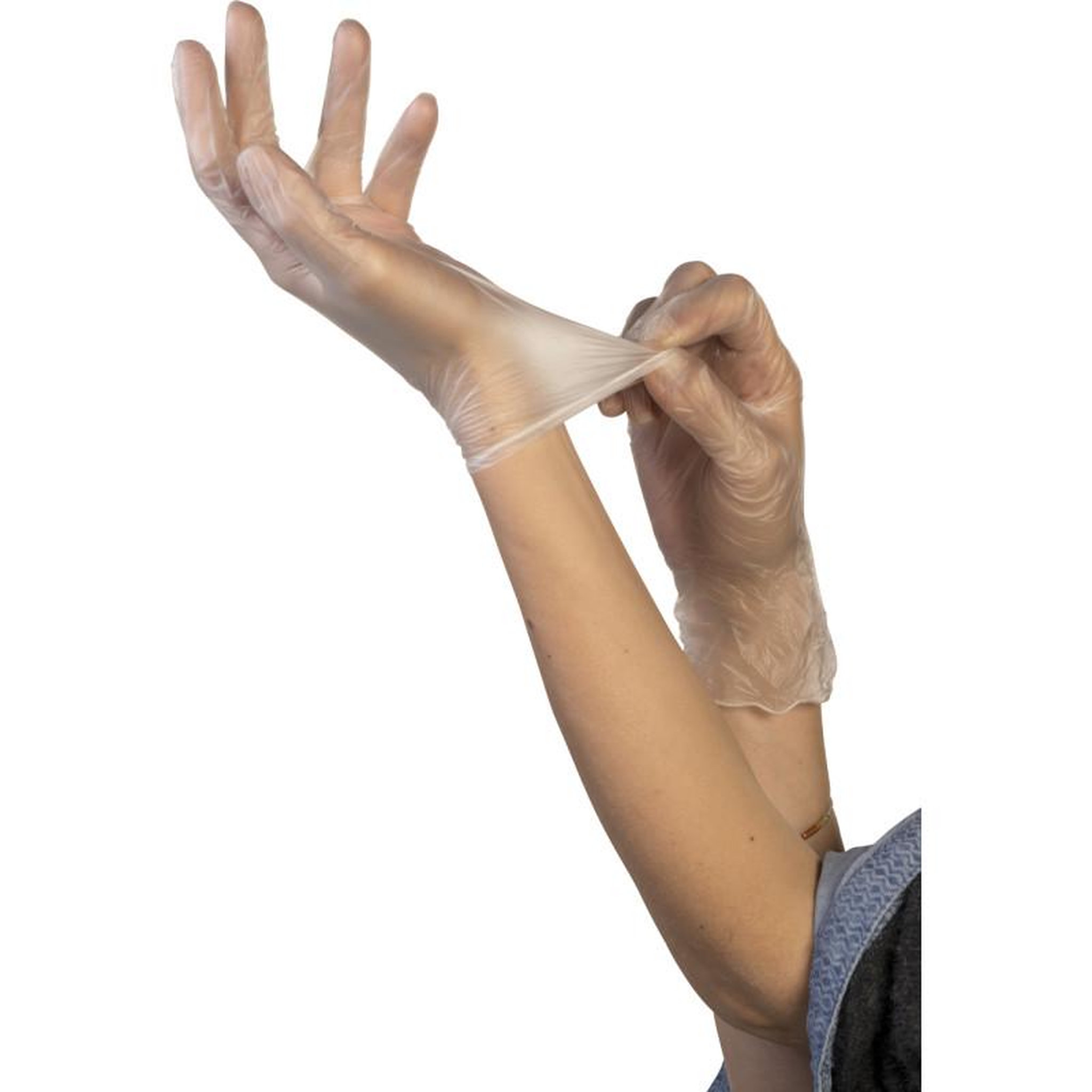 NOTRE SELECTION Boîte de 100 gants jetables vinyles transparents poudrés T7 8 OJM002