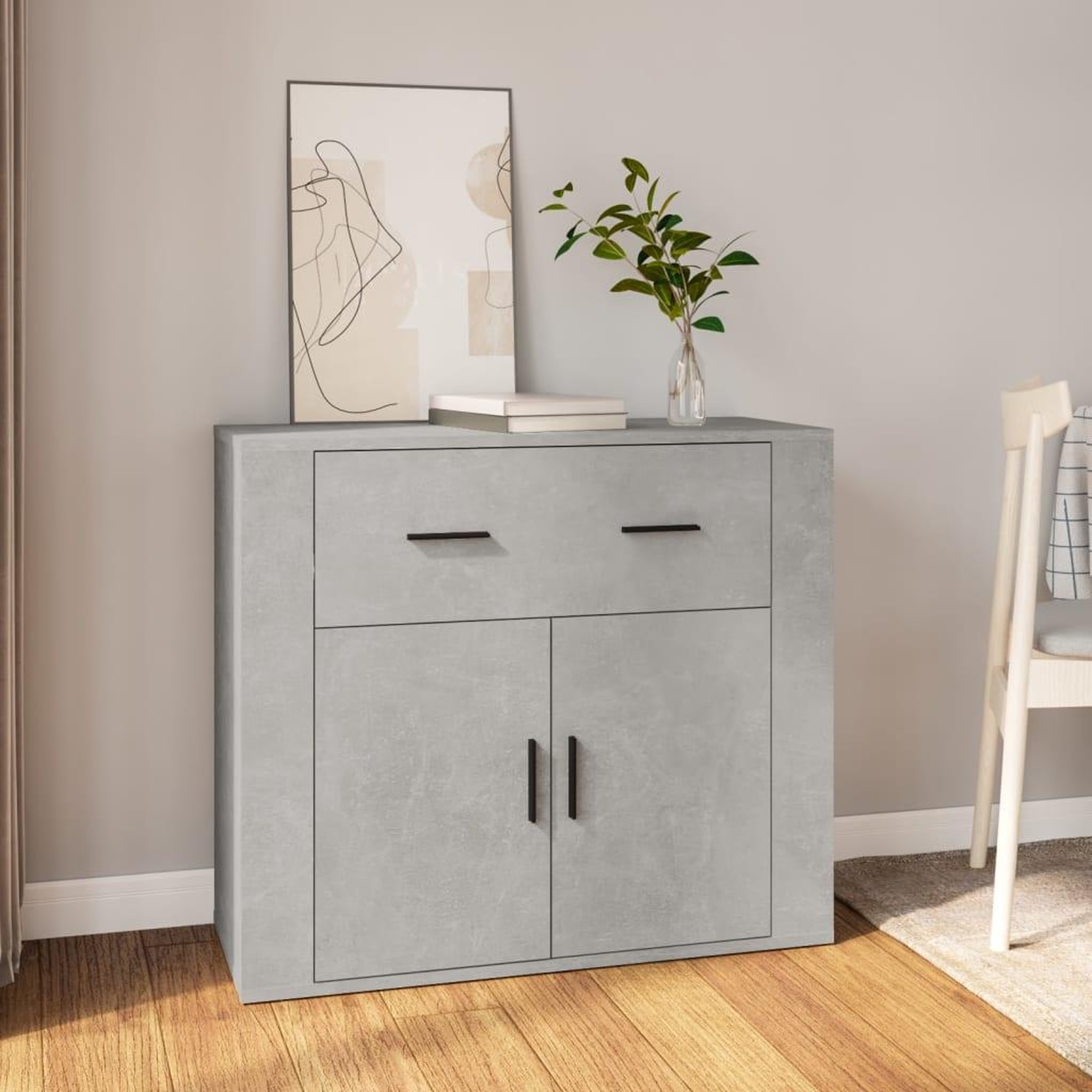 Voir la diapositive 1 : VIDAXL Buffet Gris beton 80x33x70 cm Bois d'ingenierie