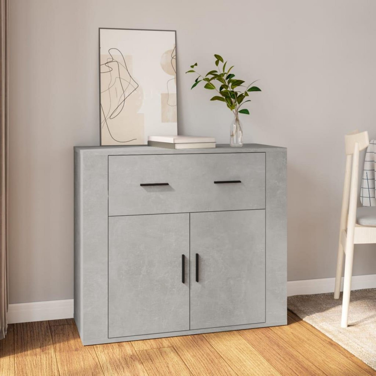 VIDAXL Buffet Gris beton 80x33x70 cm Bois d'ingenierie