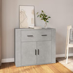 VIDAXL Buffet Gris beton 80x33x70 cm Bois d'ingenierie