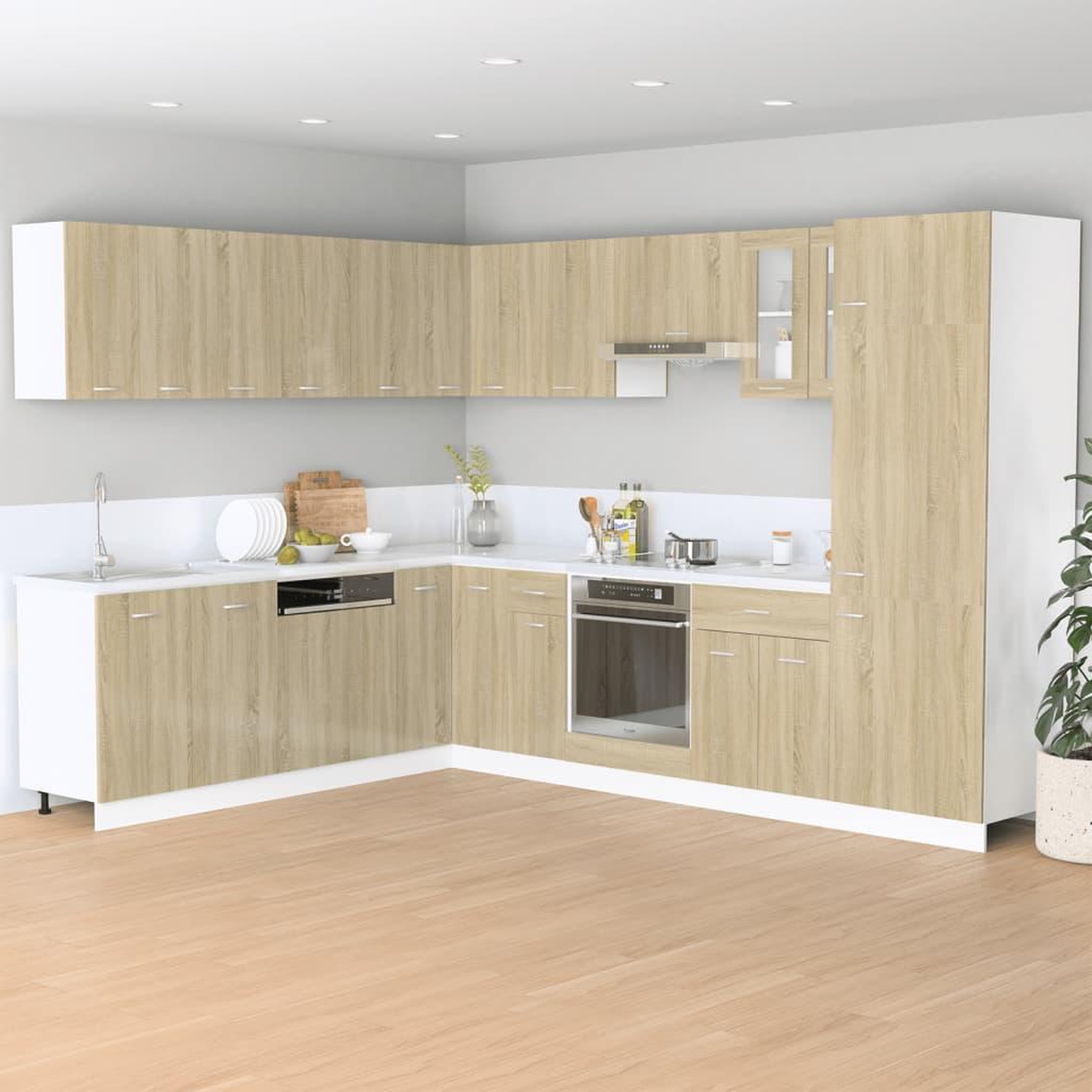 Voir la diapositive 3 : VIDAXL Armoire basse chene sonoma 80x46x81,5 cm bois d'ingenierie