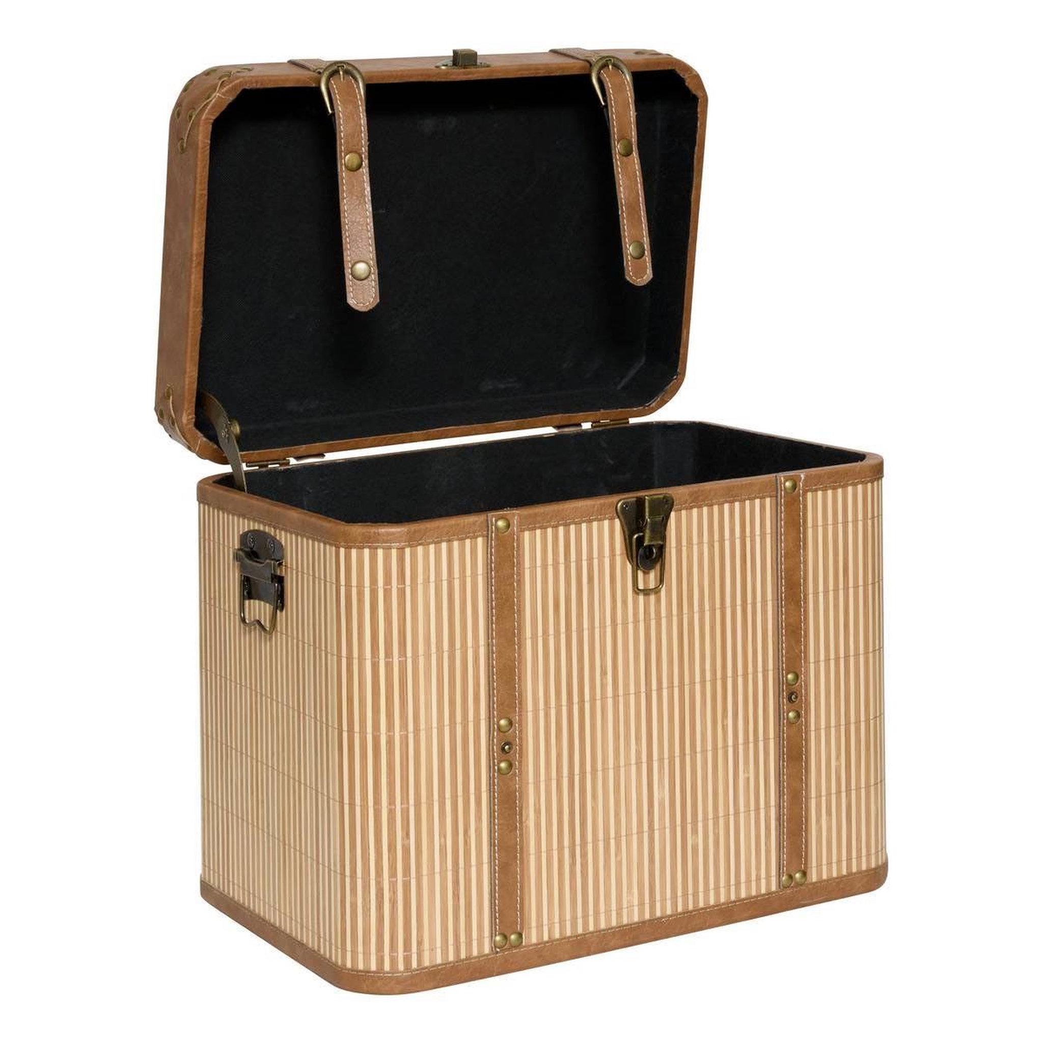 Voir la diapositive 5 : ATMOSPHERA Lot de 3 malles de rangement  sylia  56cm naturel