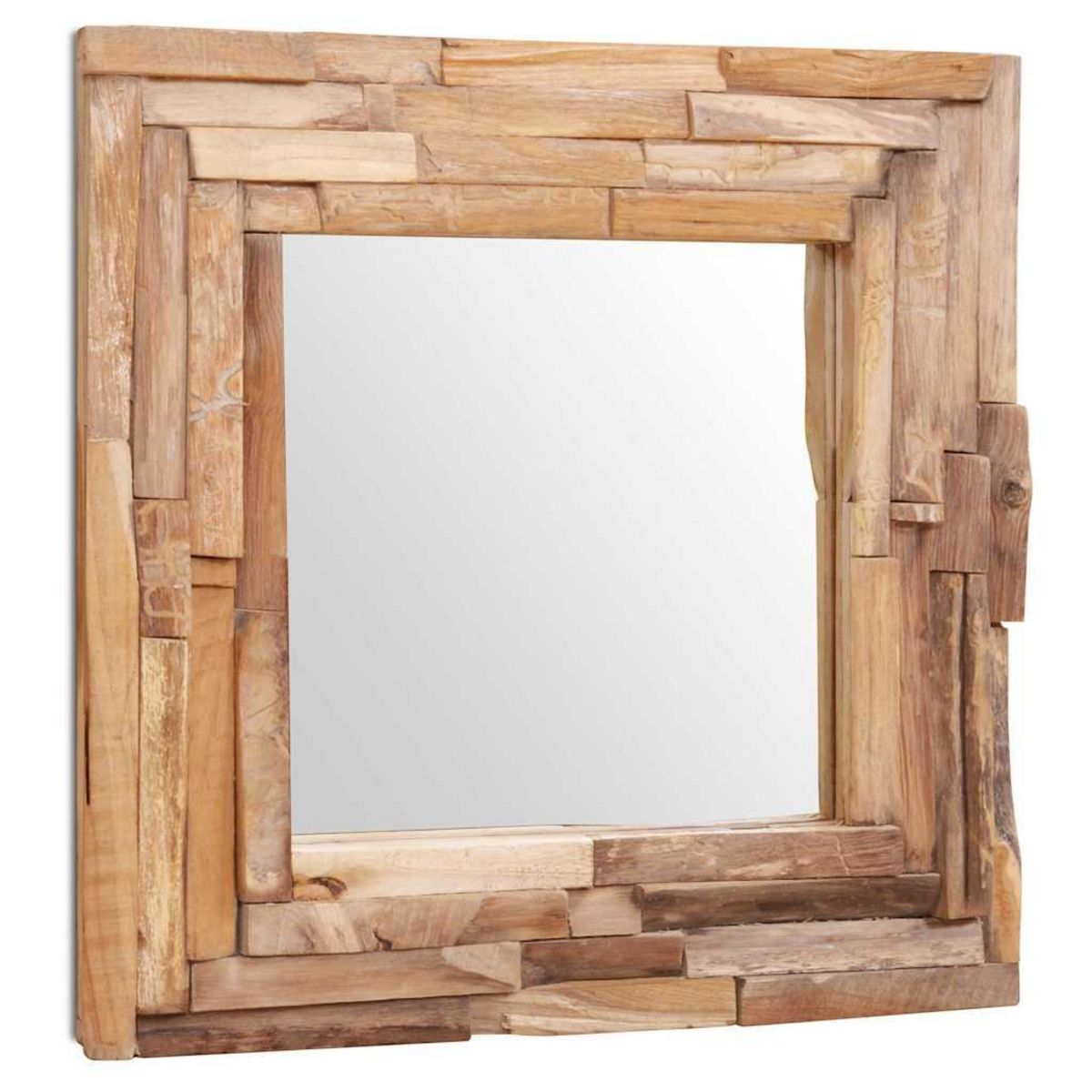 VIDAXL Miroir decoratif Teck 60x60 cm Carre