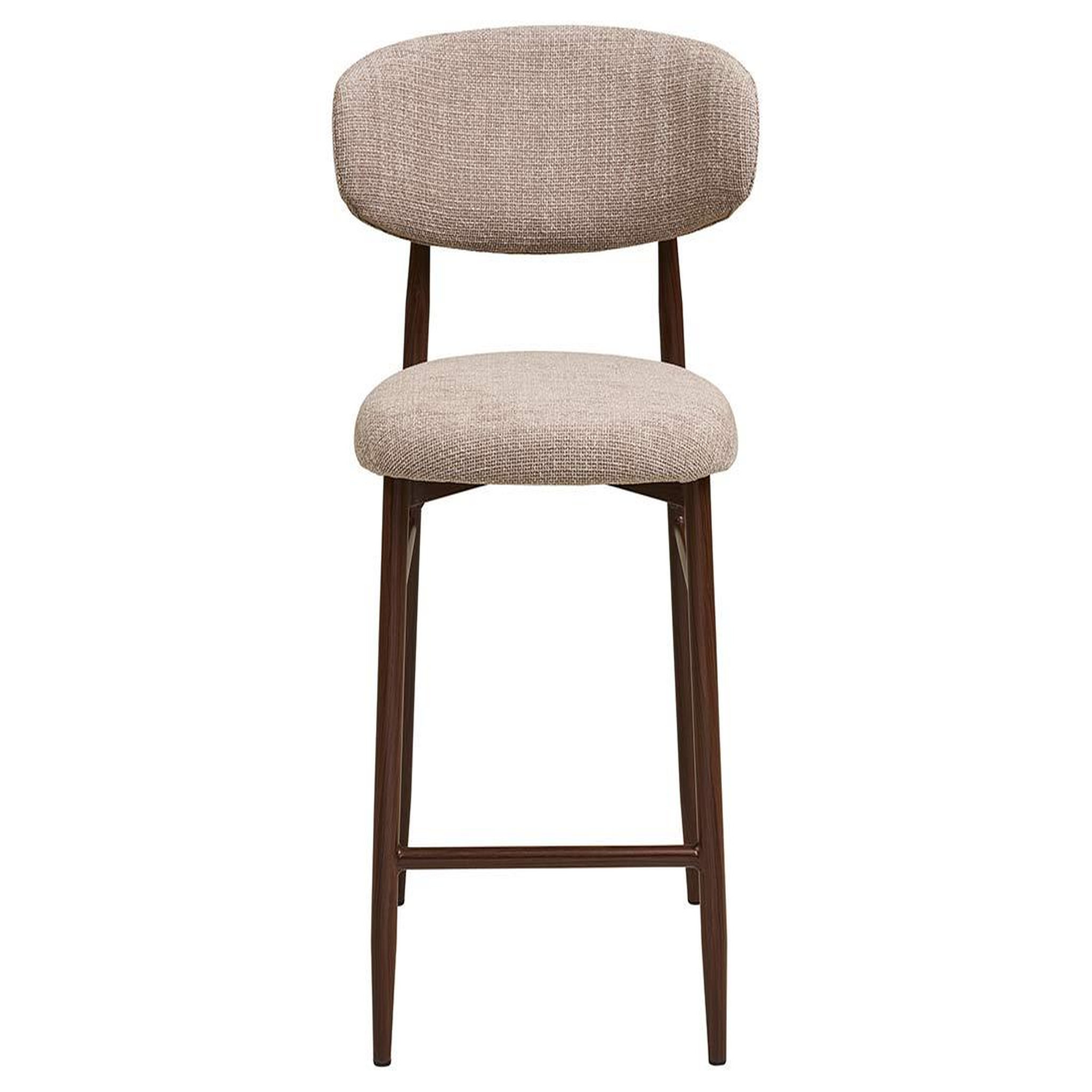 Voir la diapositive 3 : BEST MOBILIER Eddie - lot de 2 tabourets en tissu texturé - pieds en acier effet bois