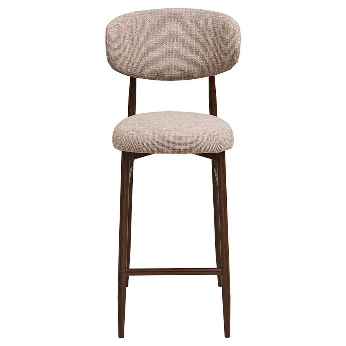 LISA DESIGN Eddie - lot de 2 tabourets en tissu texturé - pieds en acier effet bois