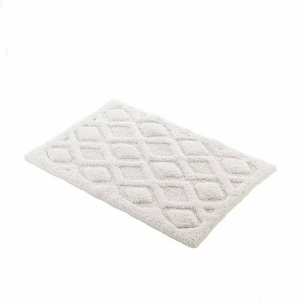 Paris Prix Tapis de Bain Jacquard  Nemesis  50x80cm Blanc