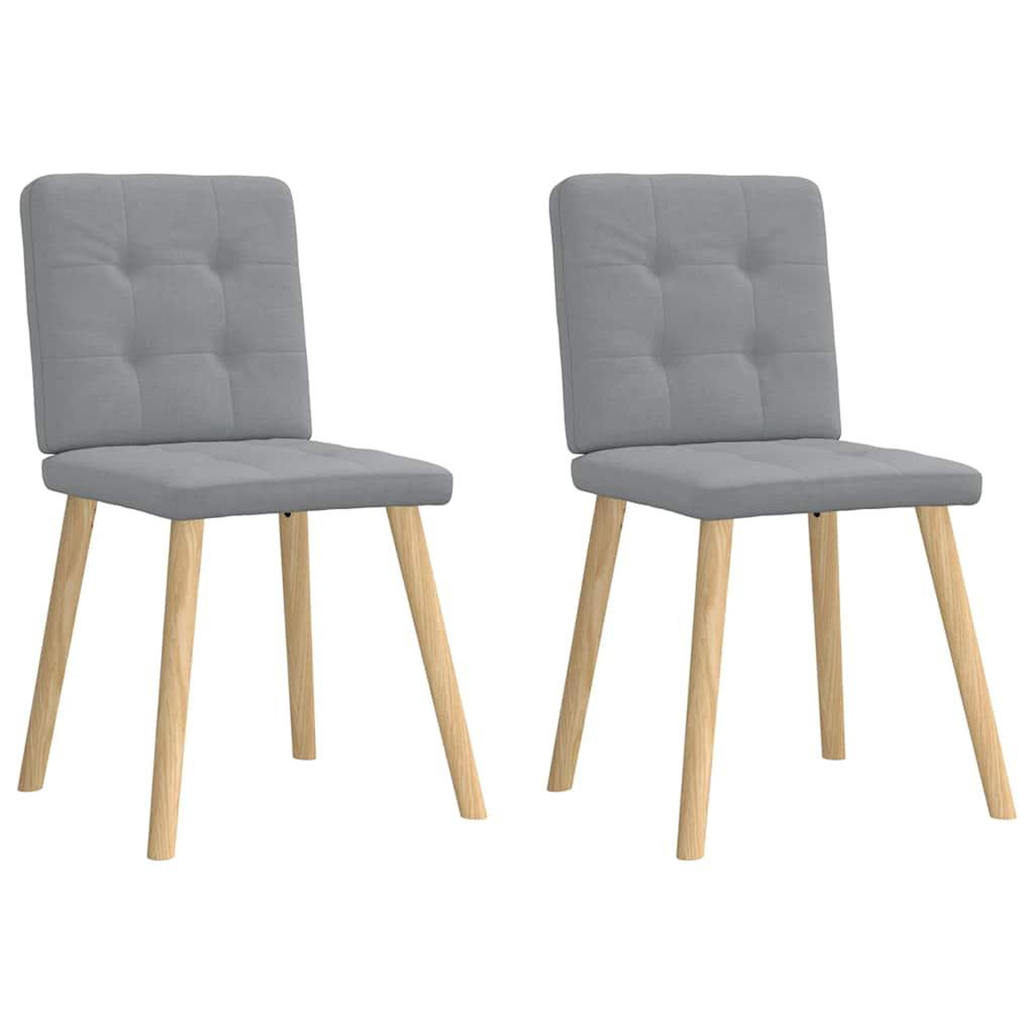 VIDAXL Chaises a manger lot de 2 gris clair tissu