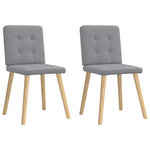 VIDAXL Chaises a manger lot de 2 gris clair tissu