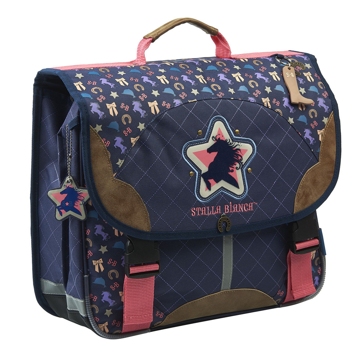 Stalla Bianca Cartable 38 cm CP/CE1/CE2 bleu cheval