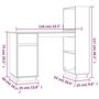 Voir la diapositive 6 : VIDAXL Bureau Gris 110x53x117 cm Bois massif de pin