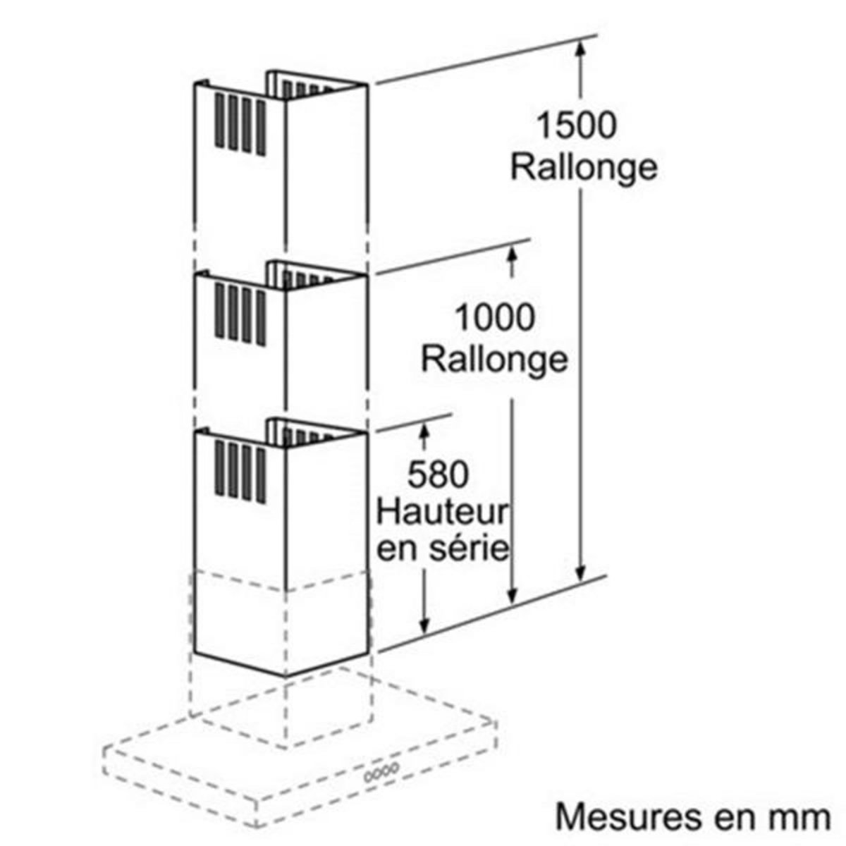 Siemens Extension de cheminée 100 ou 144.5cm inox - lz12250