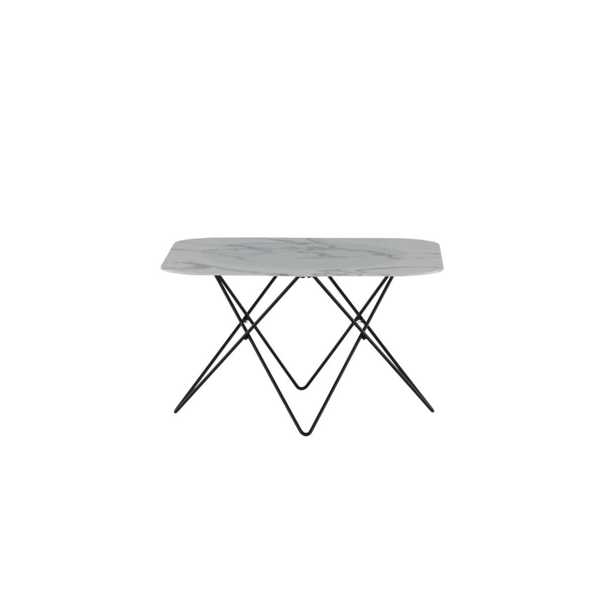 Voir la diapositive 3 : Paris Prix Table basse en verre marbré  tristar  80cm blanc