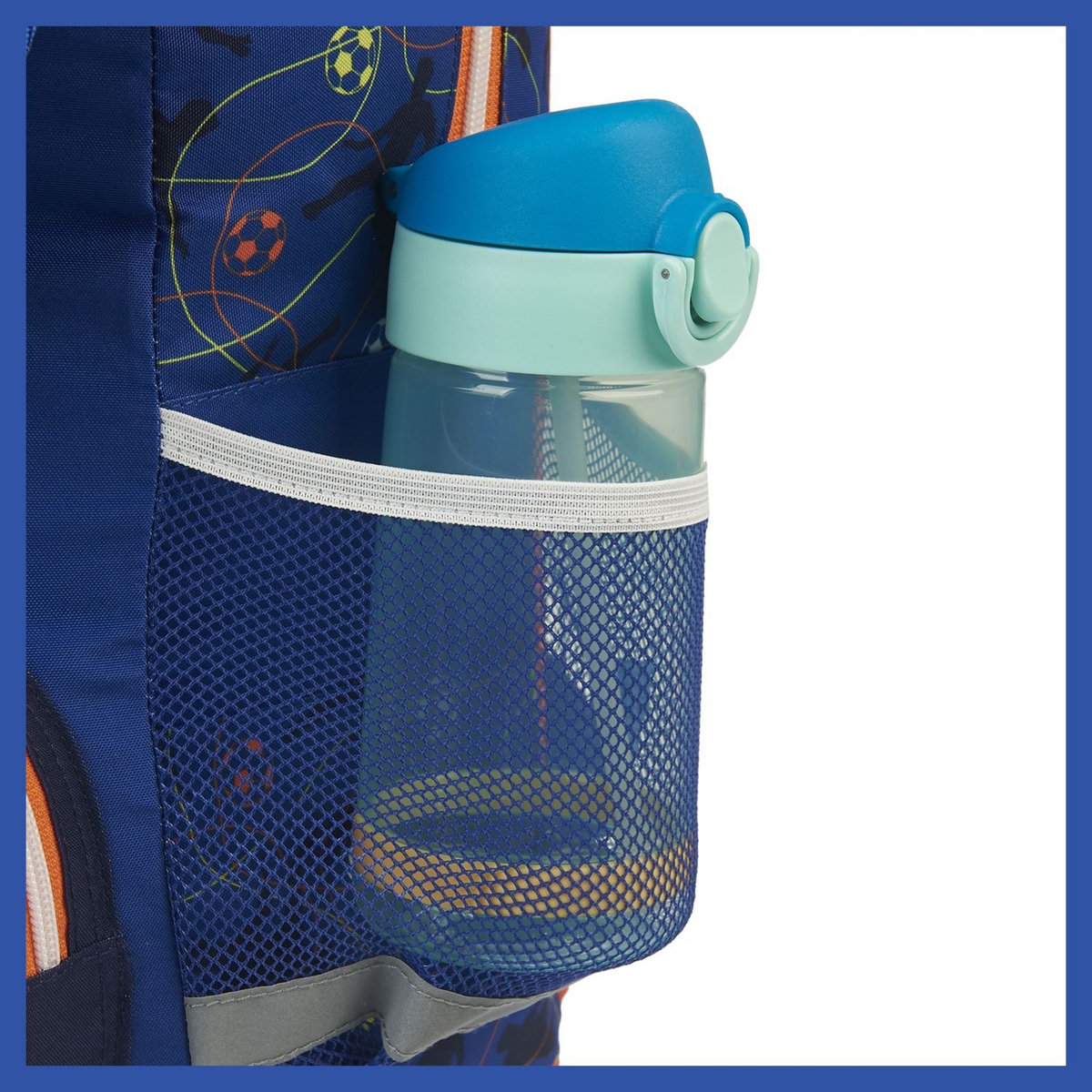 AUCHAN Sac à dos à roulettes bleu FOOTBALL