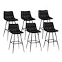 Voir la diapositive 1 : ID MARKET Lot de 6 tabourets de bar MADY en velours noir