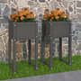 Voir la diapositive 1 : VIDAXL Jardinieres 2 pcs Gris 40x40x81 cm Bois massif de pin