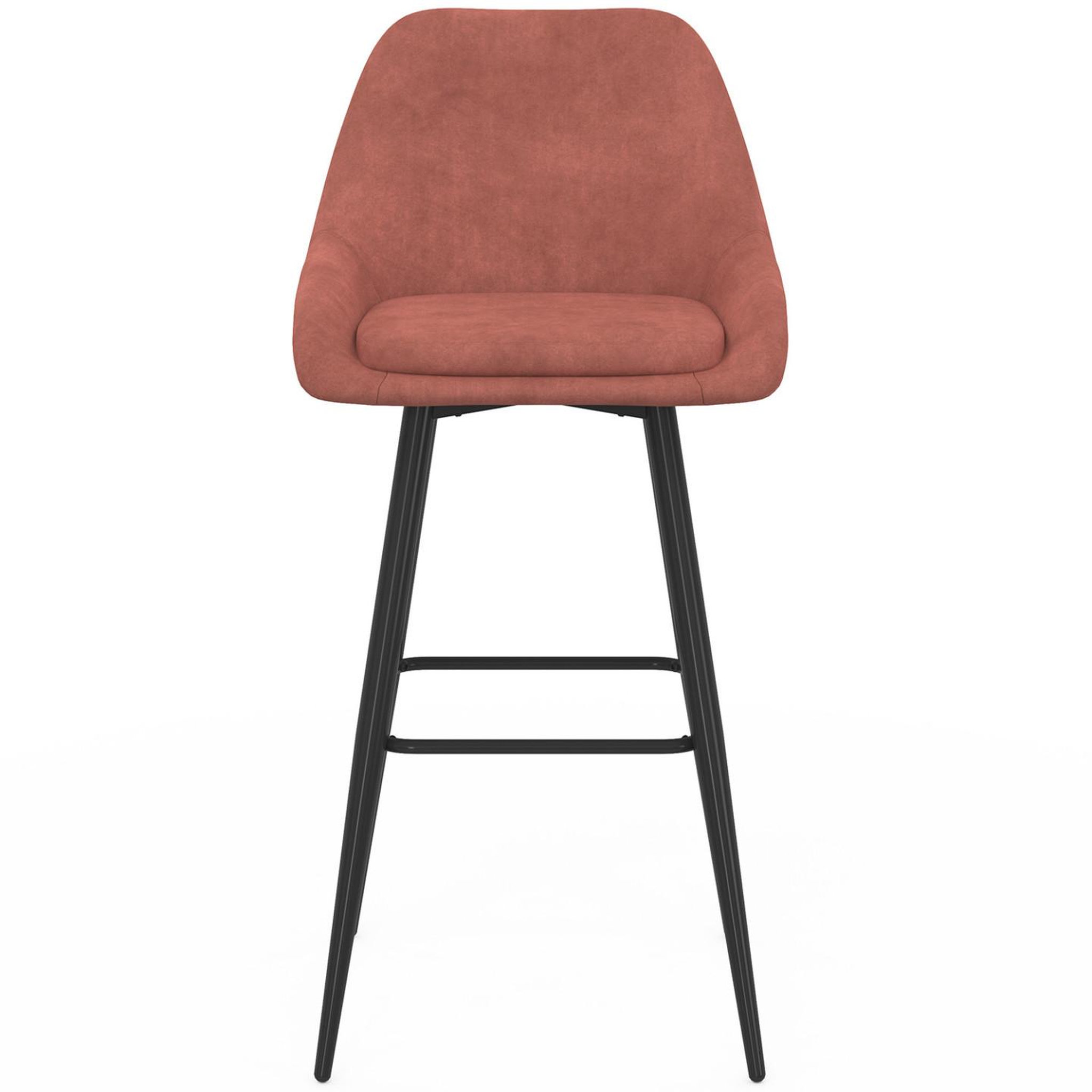 Voir la diapositive 3 : ID MARKET Lot de 4 tabourets de bar thalya en velours terracotta avec demi-accoudoirs