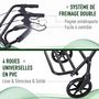 Voir la diapositive 6 : HOMCOM HOMCOM Déambulateur 4 roues - déambulateur pliable léger - assise + dossier rembourré  - poignées ergonomiques, freins à main - panier rangement - cale-pied - métal noir