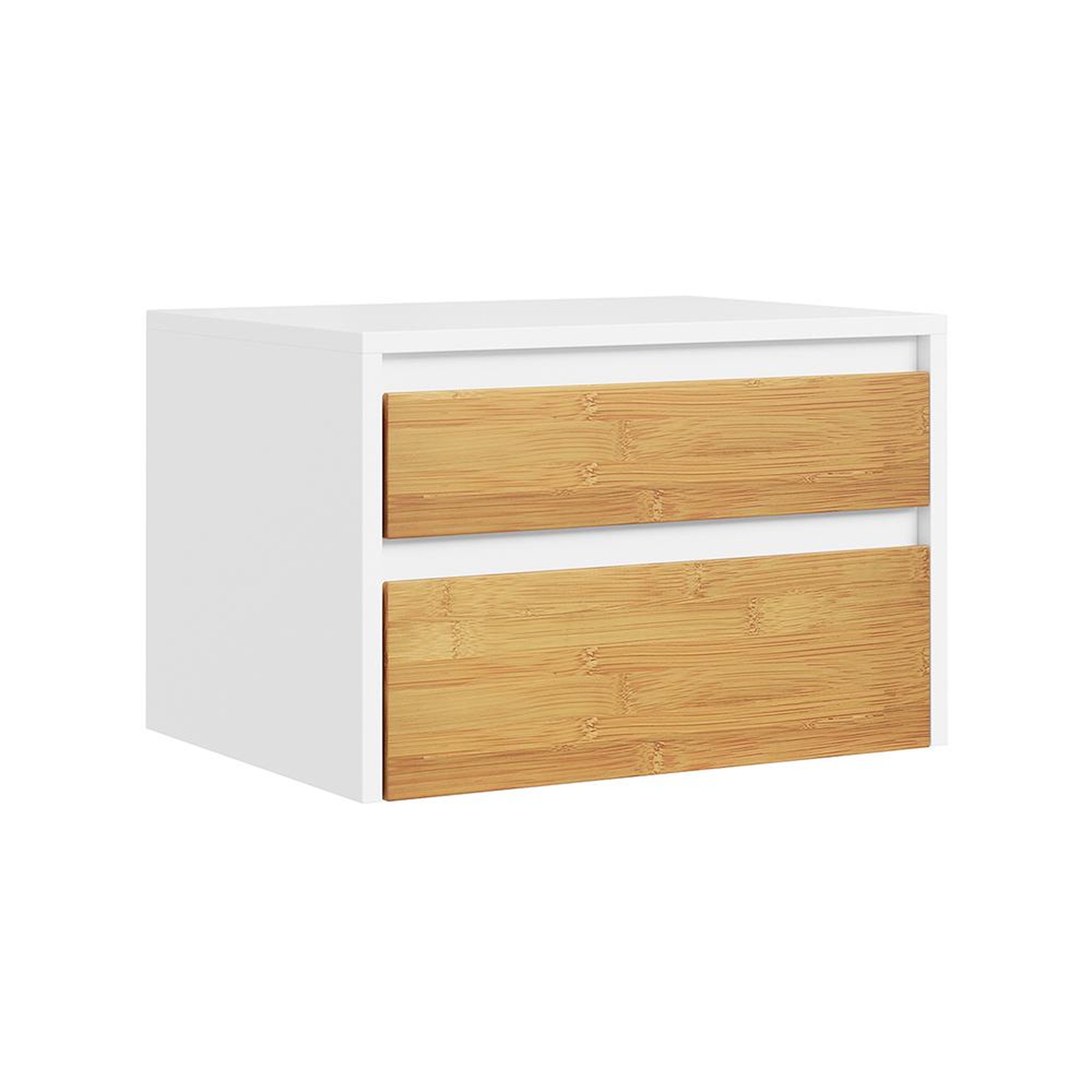 SOBUY Chevet 2 Tiroirs Blanc 40x29x25cm FBT175-E-WN