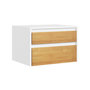 Voir la diapositive 1 : SOBUY Chevet 2 Tiroirs Blanc 40x29x25cm FBT175-E-WN