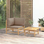 Voir la diapositive 1 : VIDAXL Salon de jardin 2 pcs avec coussins taupe bambou