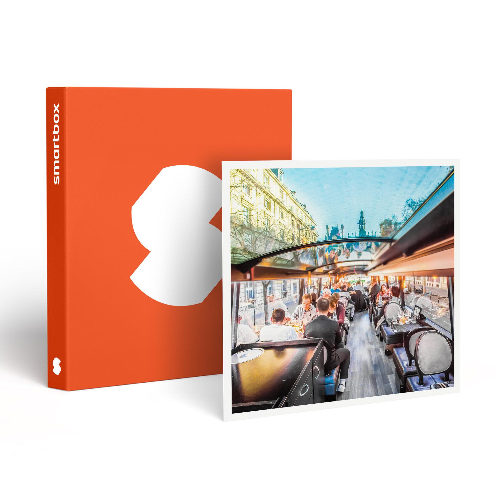 Smartbox Repas insolite 4 plats et visite de paris dans le bus à impériale champs-élysées - coffret cadeau gastronomie