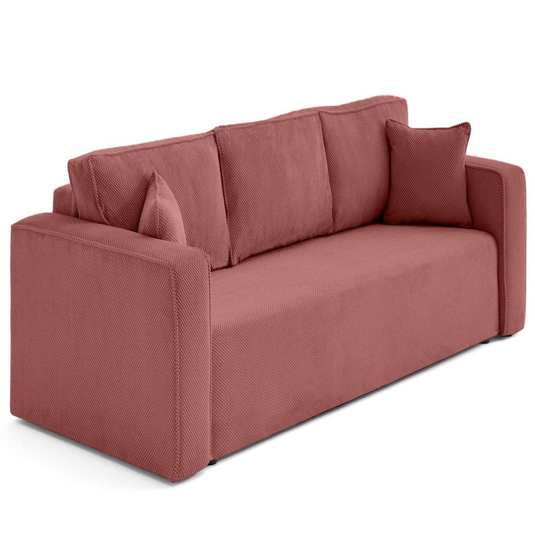 Voir la diapositive 4 : BEST MOBILIER Topaze - canapé droit 3 places convertible avec coffre en velours texturé